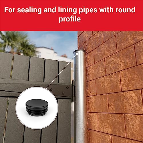 LouMaxx Lamellar Plugs Round 42 mm, Tube Cover Round Black Plugs for Pipe 42 mm, Round Pipe Plugs Made of Robust Plastic - Image 4