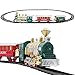 deAO Treno Classico con Luci e Suoni Set Natalizio di Binari, Locomotiva e 2 Carri Treno di Gioco Elettronico per Bambini Decorazioni Natalizie (ROSSO o VERDE)