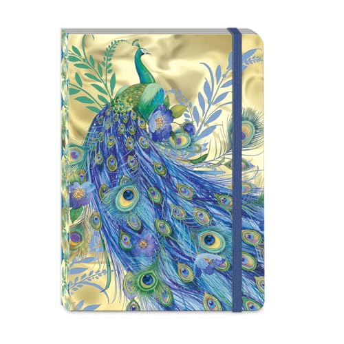 Punch Studio Soft Cover Bungee Journal-Peacock Gold (46010) 4.5 x 6.5 in