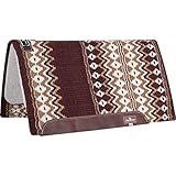 Classic Equine Classic Wool Top Saddle Pad 2, 3/4-inch Thick, Burgundy-Tan, 34-inch x 38-inch