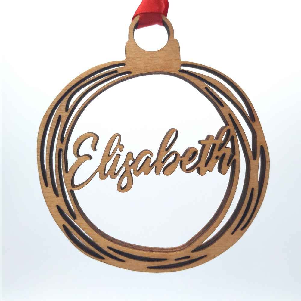 Gepersonaliseerde houten kerstballen met uw foto en naam. Kerstcadeaus. Kerstdecoratie (kroon