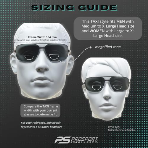 proSPORT Square Aviator Polarized Bifocal Sunglasses Gunmetal Frame Smoke Lens +2.50 for Men. Nearly Invisible Line Readers3