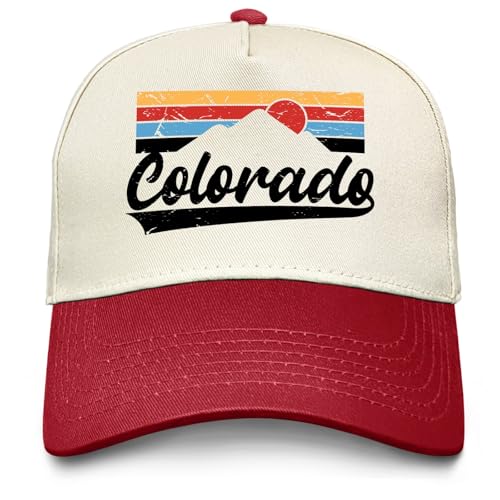 Sefgaen Colorado Mountains Hat Men Dad Hats Funny Hats Burgundy