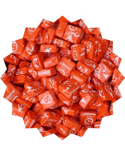 All Orange Starburst Candy, Bulk Starburst Orange Candies for Buffet, Parties, Pinatas-by Queen City Candy Cave (1 Pound)