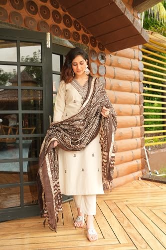Image of Khadi Kurtaset With Khadi Silk Dupatta For Womens