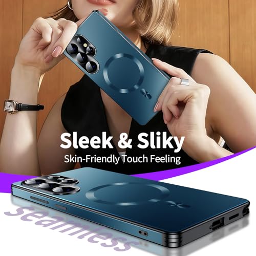 Image of for Samsung Galaxy S24 Ultra Case, Heavy-Duty Slim Design Compatible with MagSafe, Strong Magnetic Shockproof Protection for Screen & Camera Cover Case for Samsung S24 Ultra,Blue