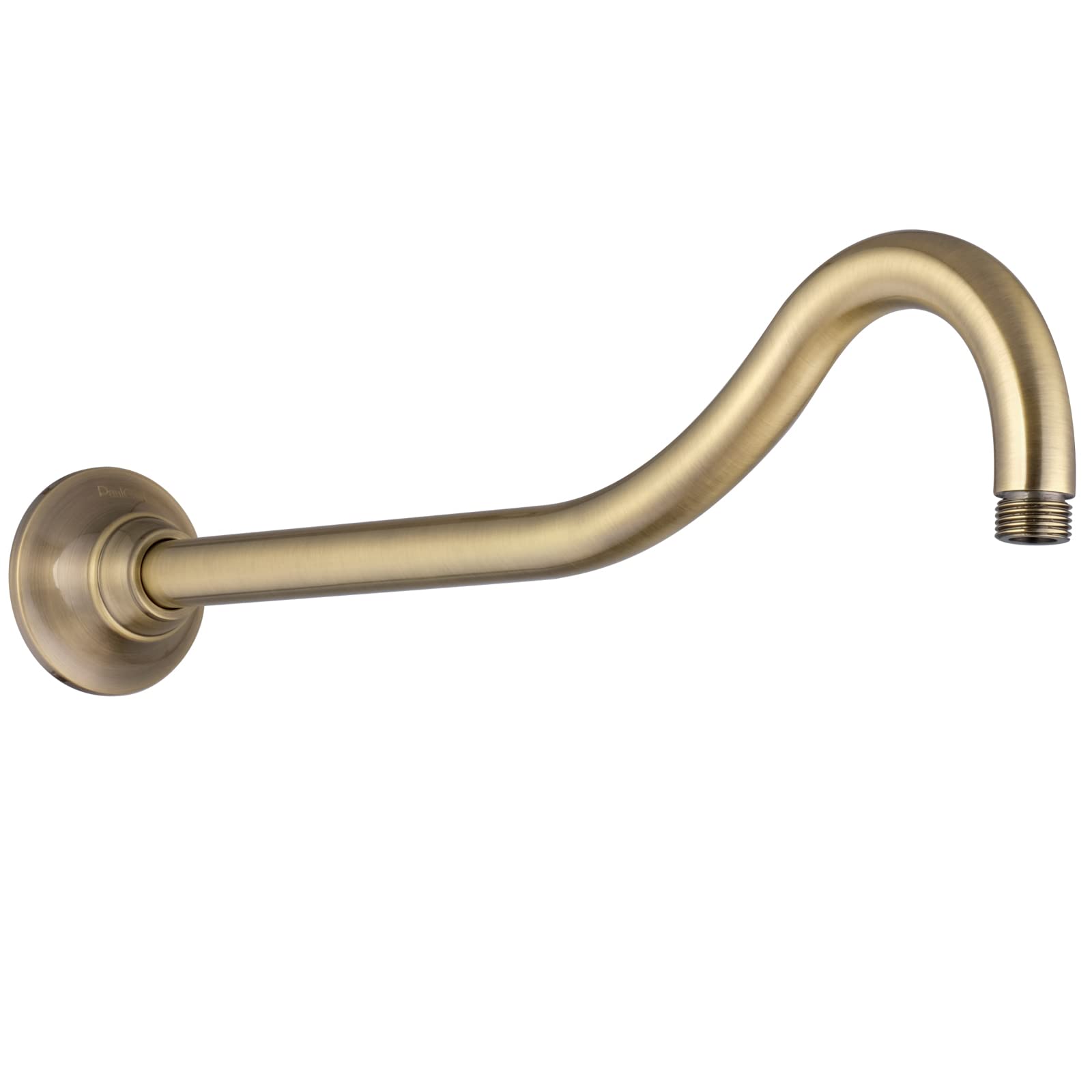 Brazo de Pared Retro Bronce para Ducha, Latón Macizo, Diseño Curvado, Extensión 46 cm, Rosca 1/2"
