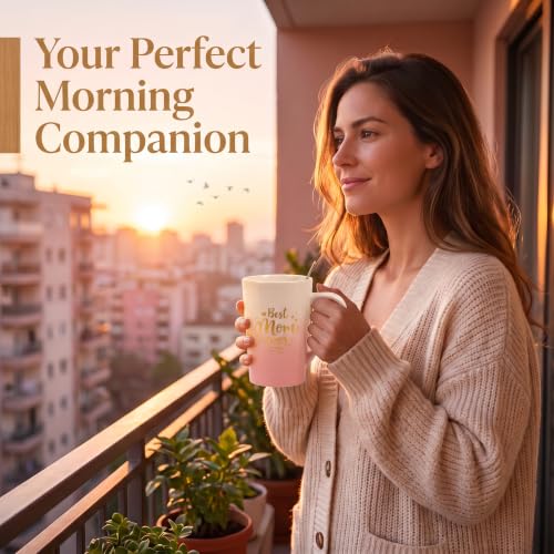 Image of ZAICUS Best Mom Ever Coffee Mug with Lid & Spoon, Ceramic Gift for Mother | Perfect for Coffee, Tea & Daily Use | Perfect Mother's Day & Birthday Gift