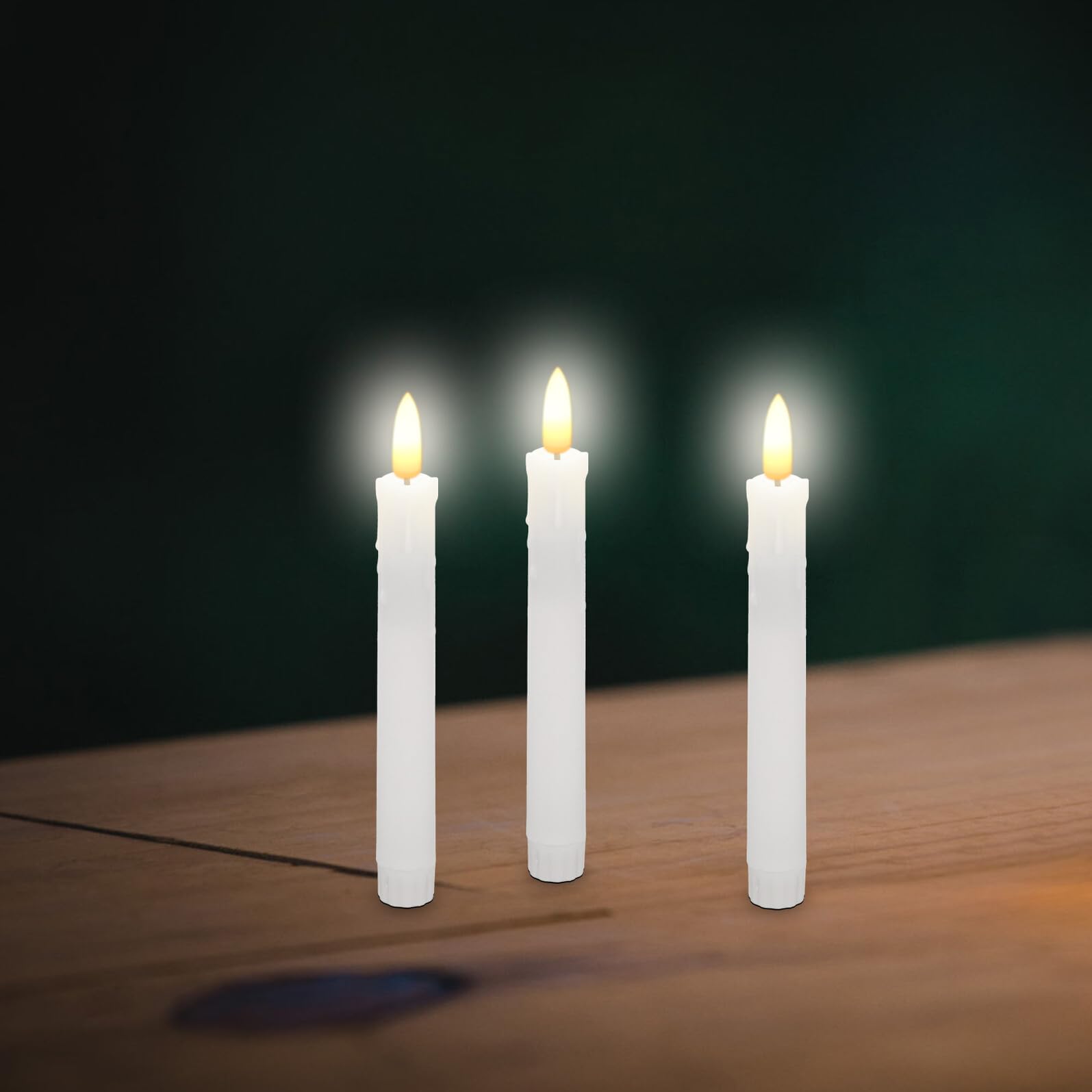 6 Velas Cónicas LED sin Llama de Plástico con Mando para Ambiente Navideño