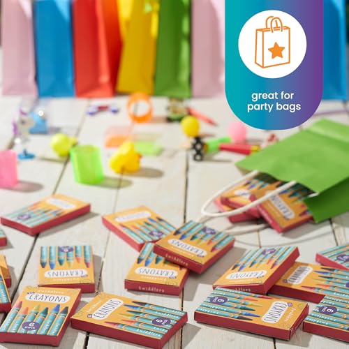 THE TWIDDLERS 50 Packungen Wachsmalstiften, 6 Farben (300 Stück) - Gastgeschenke, Mitbringsel, Mitgebsel für Kindergeburtstag, Kindergarten, Grundschule