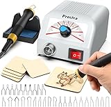 Bocguy Brandmalstation Brandmalerei Set Bastelset Lötstation Lötkolben Set Brennkolben mit Brandmalerei Maschine für Holz Leder DIY Abnehmbarem Holzverbrennungsset Einstellbare Temperatur