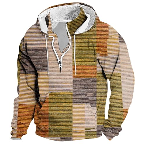 CUTeFiorino Moda para hombre e invierno casual de manga larga sudadera con capucha con botones y estampado 3D suéter de tenis para hombre, AG., 4XL