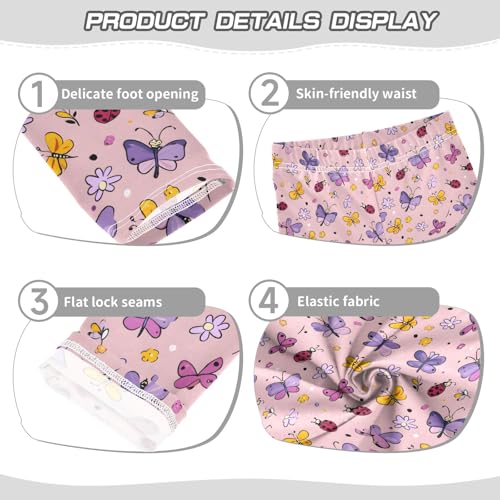 Cartoon Butterfly Pattern Girls Leggings Kids Yoga Pants Athletic Tights Pants 4-10 Years3