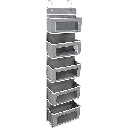 Semfri 4-Tier Over-The-Door Hanging Organizer, Black, Metal Storage Rack With Baskets And - View #2