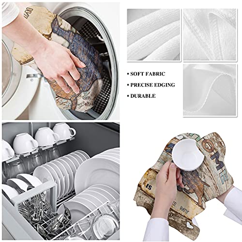Beisseid Kitchen Dish Towels, Pitbull Dog Dish Cloth Fingertip Bath Towels Cloth Home Wood Grain Hand Drying Soft Cotton Tea Towel, 18X28In #TOP4