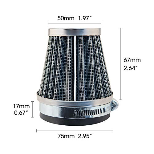 Muyi 4 Pcs 2.36Inches Motorcycle Air Filters Round Tapered Clamp-On Pod Intake Filter Cleaner For Yamaha Honda Suzuki Kawasaki Dirt Bike Atv Moped Pit Bike Scooter Vintage(60Mm) #TOP4