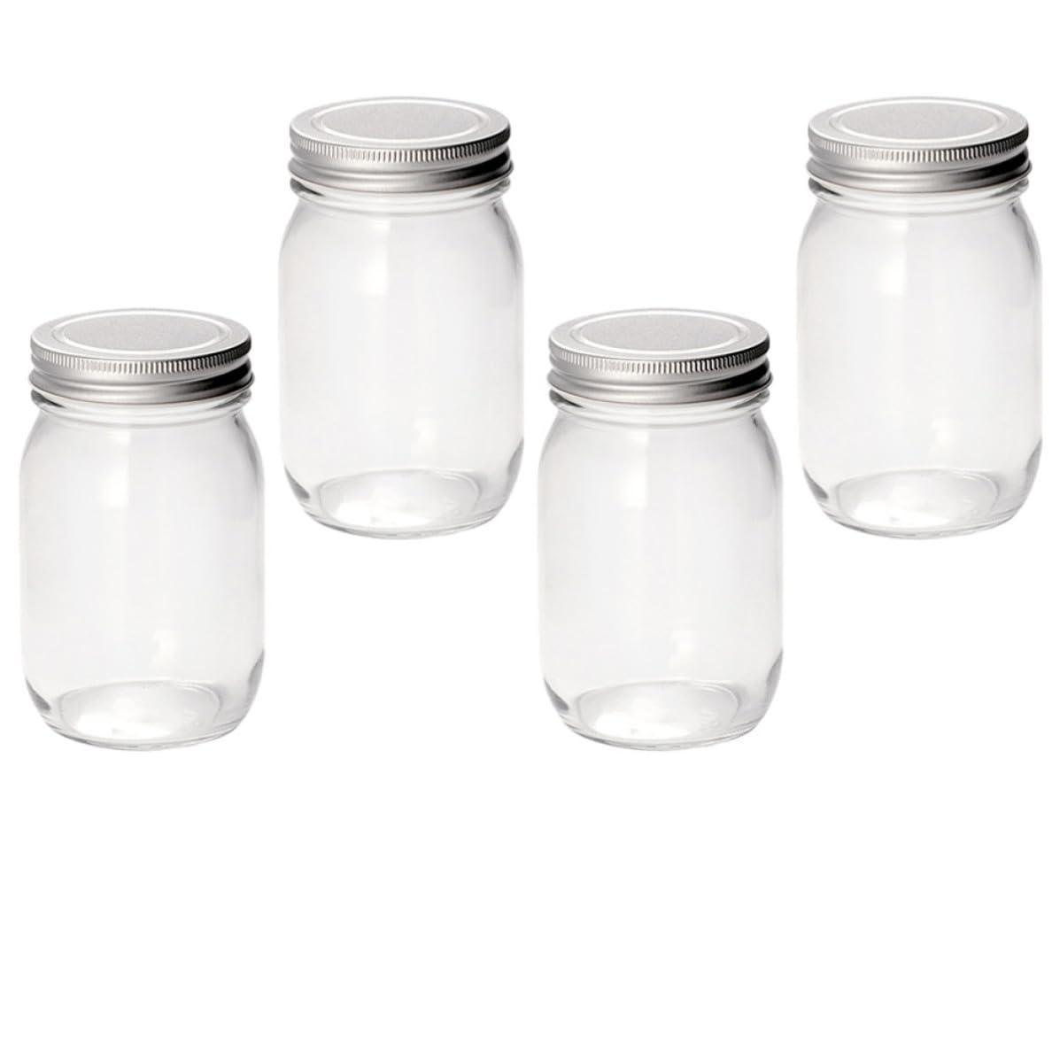 Multifunktionale Einmachgläser und Zubereiten für Lebensmittel 4 Stück Vorratsgläser aus Glas mit Luftdichtem Deckel und Salate zum Mitnehmen von Mahlzeiten