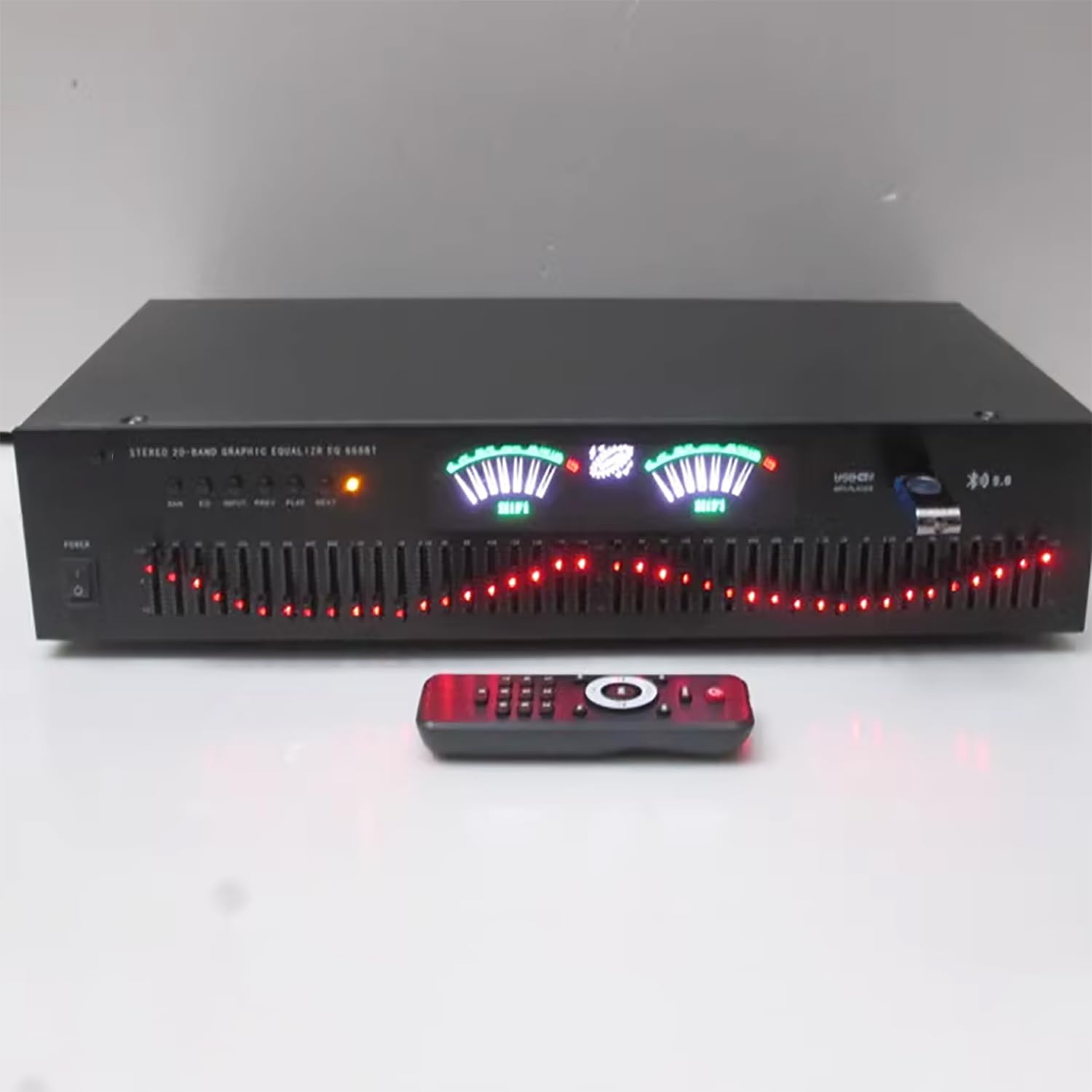Ecualizador Sin Pérdidas Estéreo De 40 Bandas, Ecualizador De Ajuste De Agudos/Medios/Graves para El Hogar, Controlador De Efectos Digitales De Audio con Pantalla LED De Frecuencia