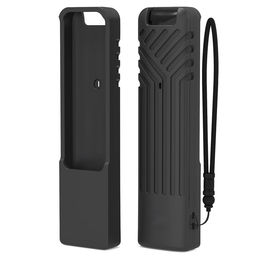 Funda de silicona para mando a distancia MR25GA con función que brilla en la oscuridad y cordón, negro/azul luminoso/verde