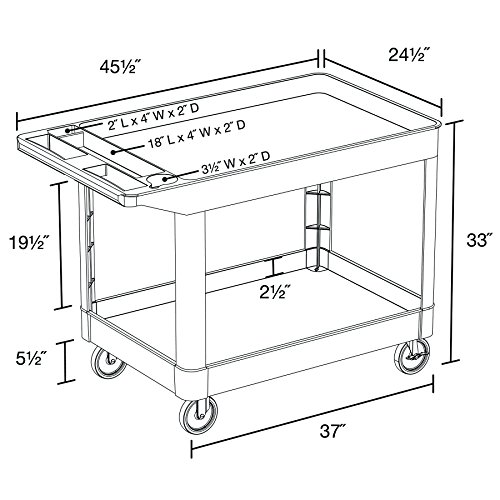 Luxor-XLC11-B-Two-Shelf-Heavy-Duty-Utility-Cart
