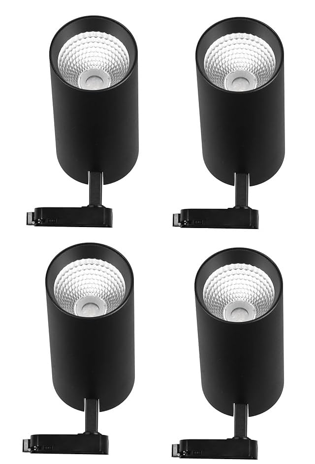 Image of 30 Watt, Warm White Black Colour Track Light, Spot Light /Focus Light (Heavy Gauge), Track Rail Not Included (Pack of 4, Warm White, 30Watts)