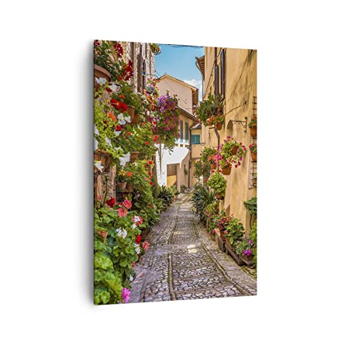 Chemin fleurs maison cour toile decorative pour creer un havre de paix