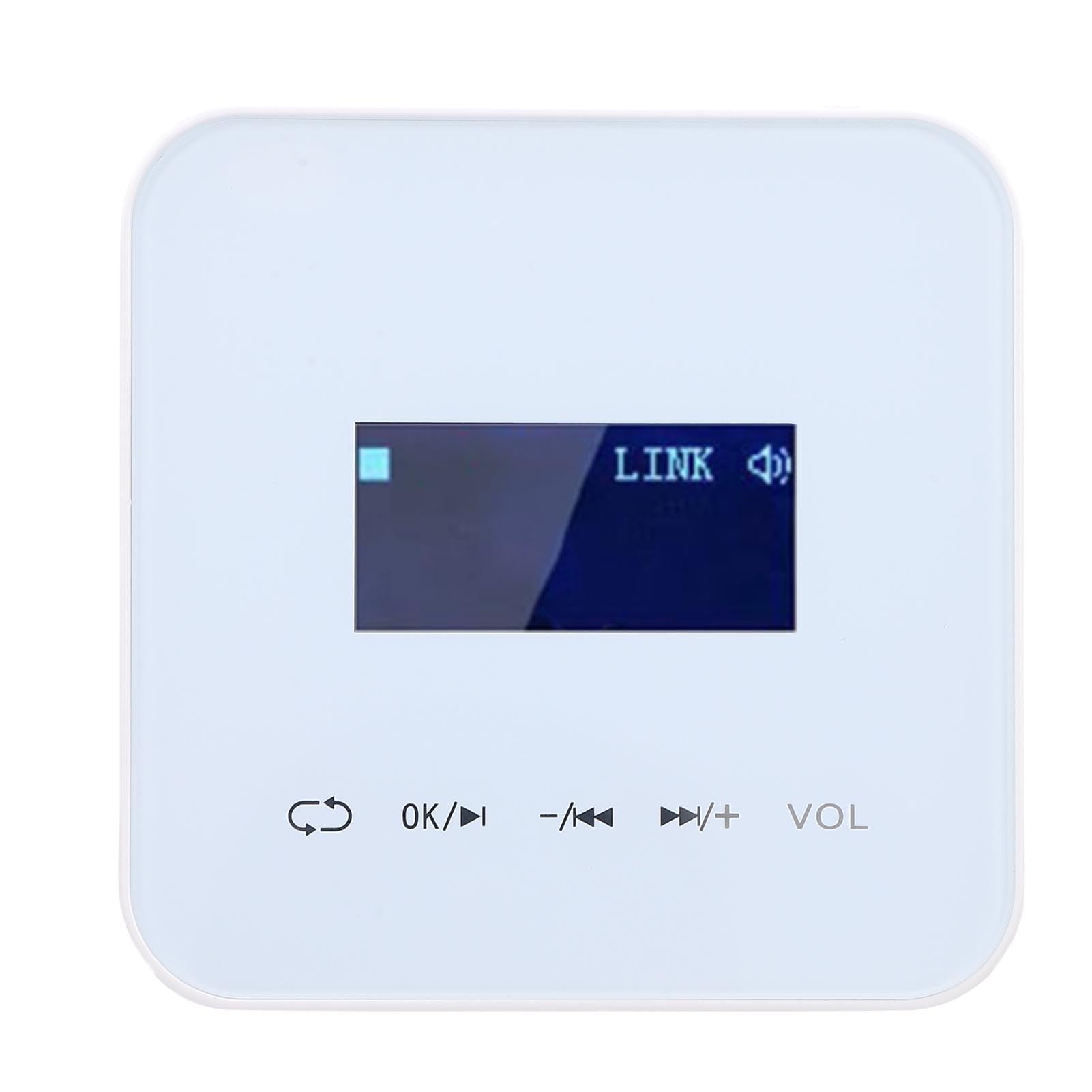 Ejoyous Amplificatore Musicale per Montaggio a Parete Amplificatore da Parete Bluetooth ABS 2x25W Display LCD da 1,7 Pollici Telecomando IR Lettore Audio a 2 per Negozio di caffè Domestico Musica di