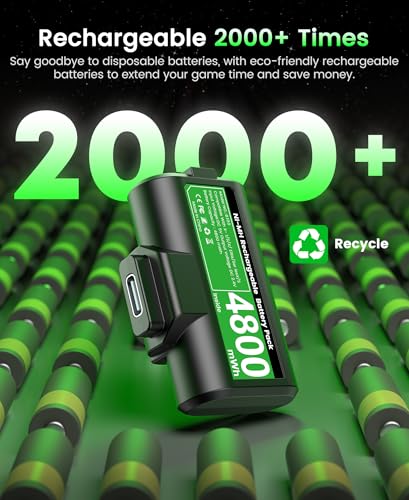 Image of Svetaecho for Rechargeable Xbox Controller Battery Pack - 2x4800mWh Long-Lasting Battery with 4 Back Covers, USB-C Fast Charging Compatible with Xbox Series X|S / Xbox One / Elite Controller