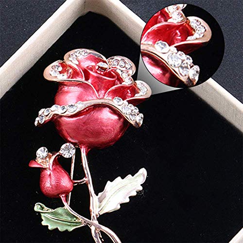 Image of Crystal Pearl Flower Brooches Pins Fashion Beautiful Created Rhinestone Floral Brooch Good Idea for Party Dance Wedding Banquet for Elegant Women Girl