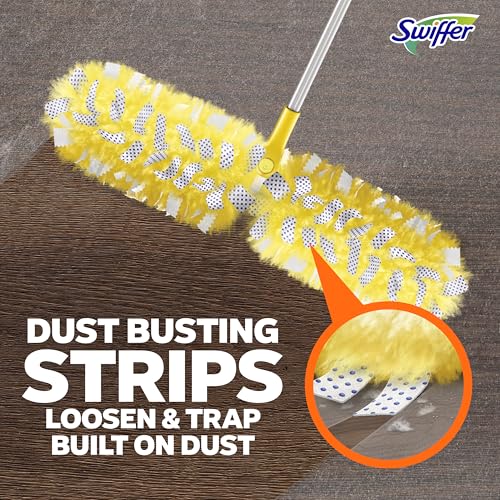 swiffer duster kit with 6 ft super extendable handle heavy duty starter kit with 8 refills