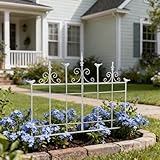 Decorative Garden Fences with Birds, Vintage-Style Scroll Design Plant Fence, Rustic Iron Trellis Panel Fencing for Climbing Plants, Outdoor Yard Decor