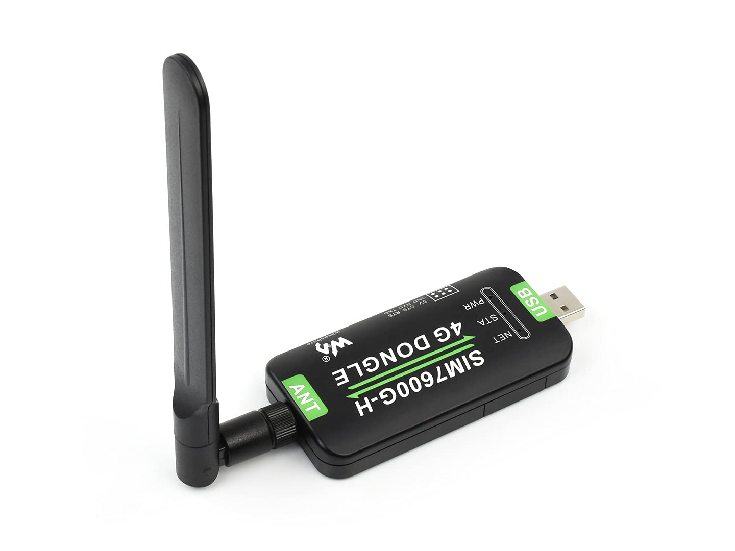 Waveshare SIM7600G-H 4G DONGLE with Antenna,Supports Global Band,Industrial Grade 4G Communication and GNSS Positioning Peripheral with 50Mbps downlink Rate and 50Mbps uplink Rate