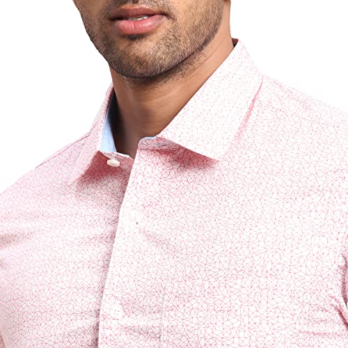 Image of Colorplus Men's Pure Cotton Print Pattern Contemporary Fit Spread Collar Full Sleeve Casual Shirt