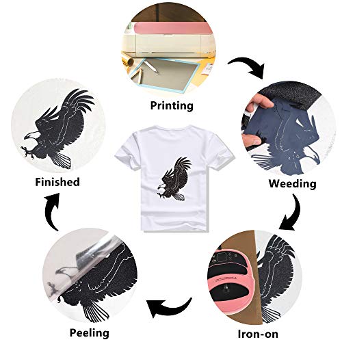 Image of RENLITONG Black Glitter HTV Heat Transfer Vinyl Rolls - 12 Inch x 5 feet Iron on Vinyl for T-Shirt and Silhouette, Easy to Cut & Weed for Heat Transfer Design (Glitter Black)