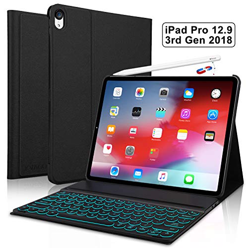 iPad Pro 12.9 inch Keyboard Case 2018 3rd Generation, [Support Apple Pencil Charging]