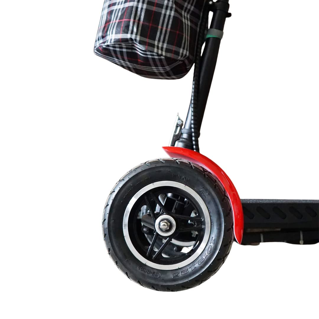 Fold 1 Li-ion – Plegable Scooter de movilidad de 4 ruedas – Batería de iones de litio para inválidos y mayores - Batería de larga duración – Incluye cargador y cesta (Rojo)
