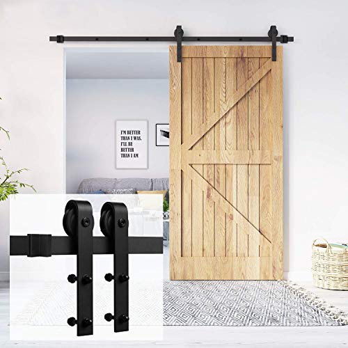 Homlux 5ft Heavy Duty Sturdy Sliding Barn Door Hardware Kit Single Door
