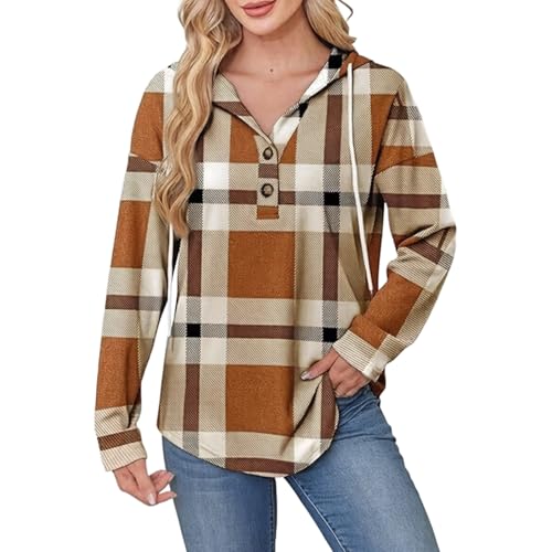 Sweat à capuche anti-froid pull à carreaux chaud boutonné doublure polaire