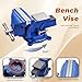 kimllier 5 Inch Heavy Duty Bench Vise with Anvil 360 Degree Swivel Locking Base Bench Clamp, Fit for Clamping Fixing Equipment Home or Industrial