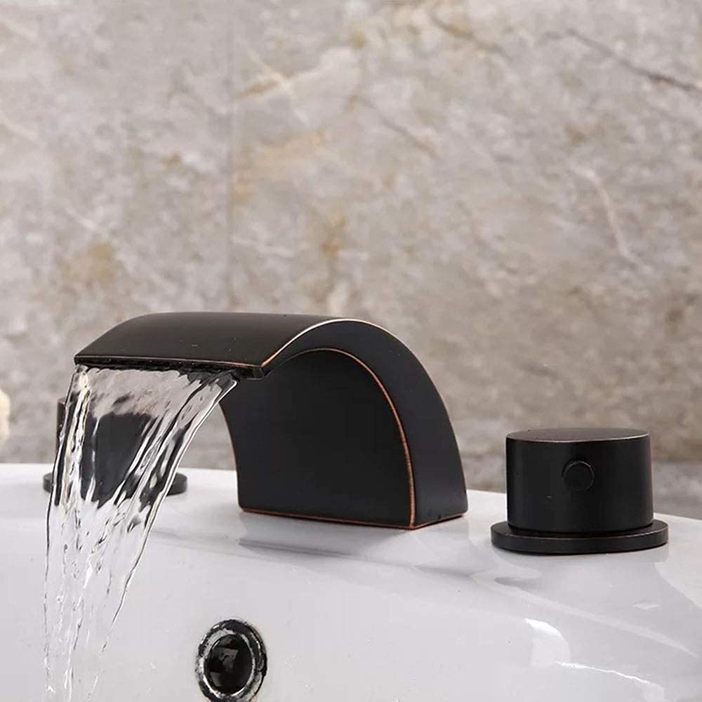 Robinets de salle de bain cascade cuivre mélangeur eau 3 pièces