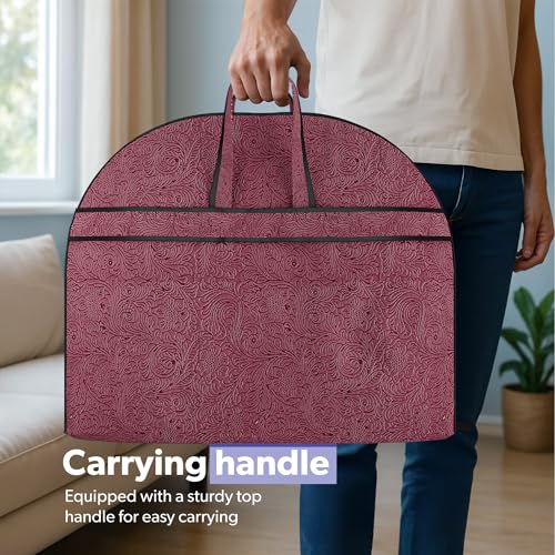 Image of Kuber Industries 6 Pcs Non Woven Blazer Cover with Zip | Hanging Coat Bags for Jacket, Saree, Shirt, Garments Clothes | Unisex Dress Wardrobe Organizer Folding Suit Covers | Emboosed - Maroon