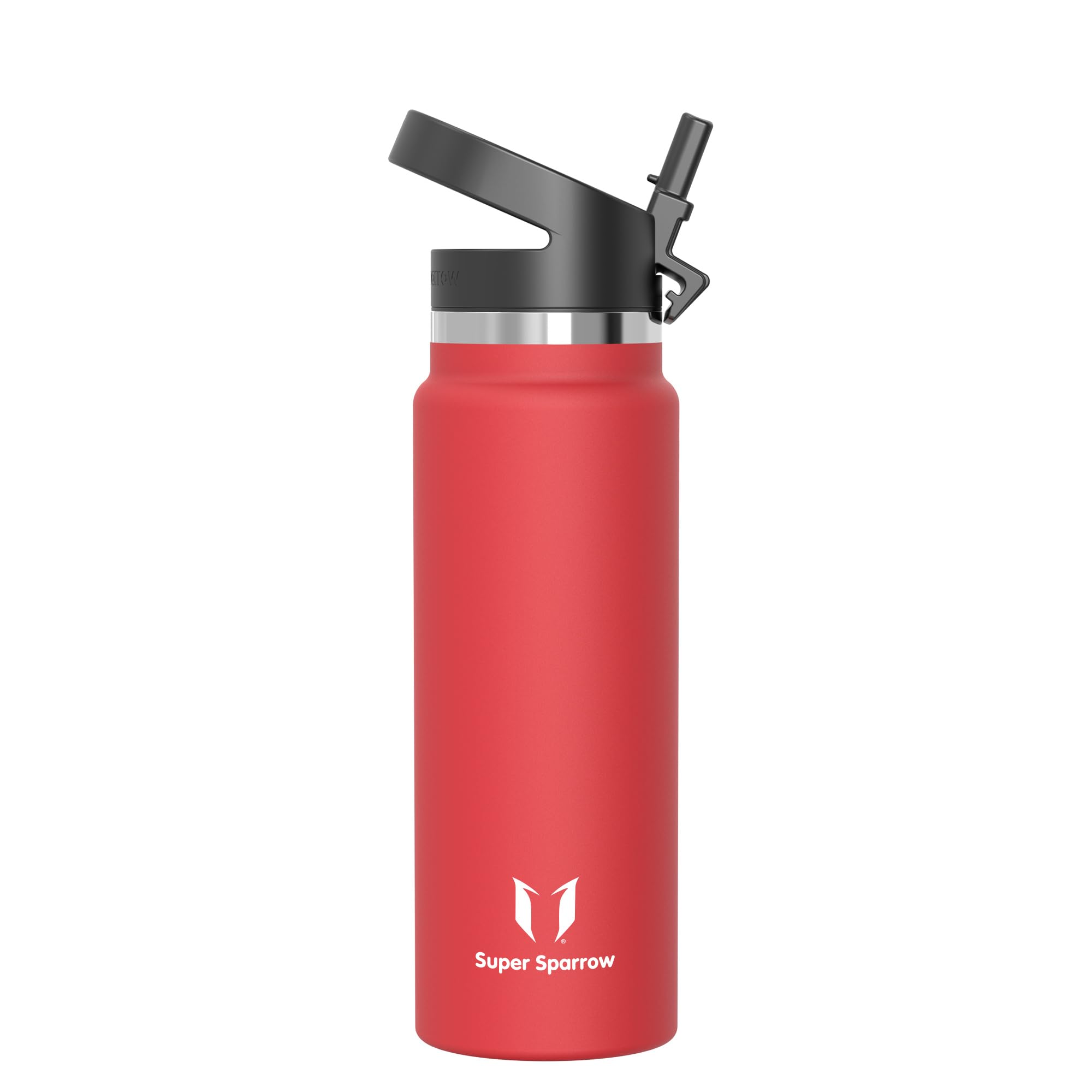 Super Sparrow Water Bottle Insulated - 1000ml - Wide Mouth Metal Bottle - Wide Mouth SwivelSip Flask - BPA Free, Leak Proof - Ergonomic Straw Water Bottles for Work, Gym, Travel, Sports