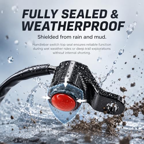 Image of JFG RACING Motorcycle Engine Stop Kill Switch,M4-M6 Universal Handlebar Kill Switch for KLX110 /TTR110 /TW200 /CRF250L /DRZ400SM Dirt Pit Bike MX Motocross Supermoto Racing ATV Quad-Black