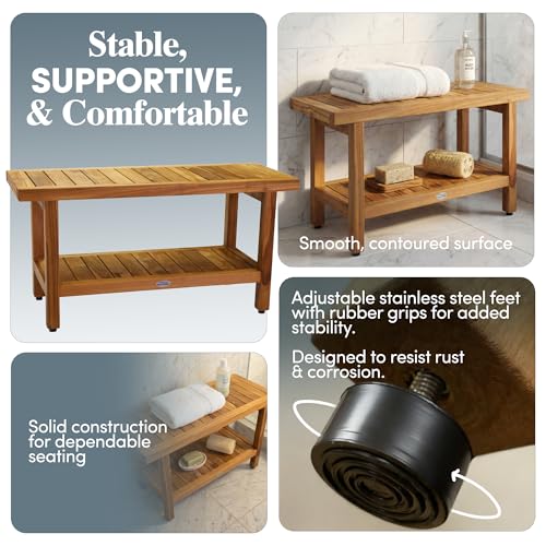 Image of AquaTeak Spa 36 inch Teak Shower Bench