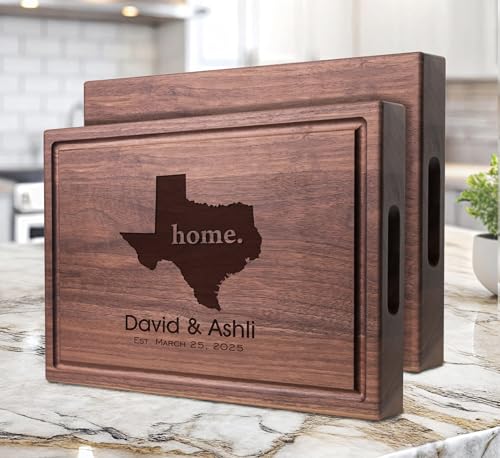 Tabla de cortar artesanal Straga American Handmade XL con diseño personalizado en silueta de estado miniatura 1