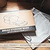 A&M Natural Living Bread Bag Storage Set of 2, 50cm x 40cm Cotton Bags for Homemade Bread, Reusable, Breathable and Eco Friendly with Drawstring Closure