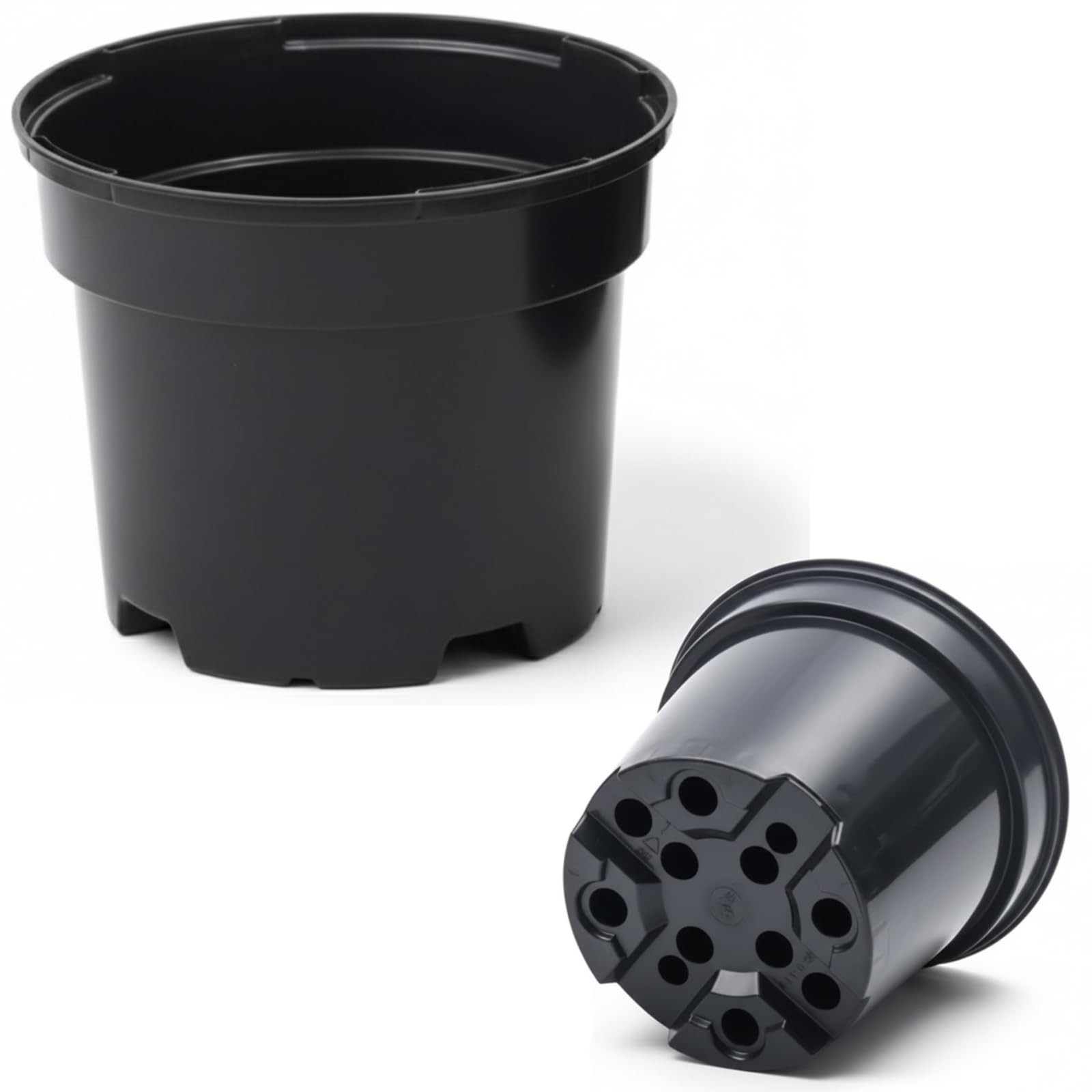 FUTURE GARDENING Black Plastic Plant Pots 0.5L 1L 2L 5L 7.5L 10L 12L 15L – Flower, Nursery & Growing Containers, Reinforced Rim, Extra Drainage – Multi Pack 1–200 (1L, Pack of 3)