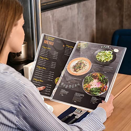 menu covers 85 x 11 36 pack 2 view restaurant menu covers all clear vinyl menu sleeves menu holder top-loading
