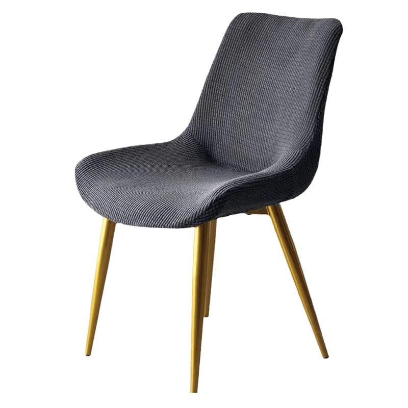 WYLEBER Dining Chair Covers Set of 1/2/4/6,Nordic Modern Universal Stretch Curve Back Chair Cover,for Kitchen Dining Room Hotel(Gray,4 Set)