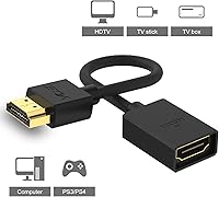 Vista 9 de VCE Paquete de 2 adaptadores HDMI macho a hembra giratorios HDMI extensión convertidor chapado en oro para Google Chrome Cast, Roku Streaming Stick